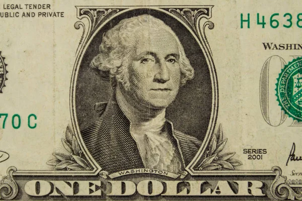 Bir Dolarlık Banknotun Makro Çekimi — Stok fotoğraf
