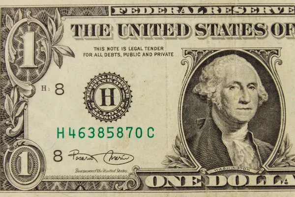 Макрозйомка Банкноти Один Долар — стокове фото