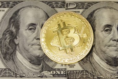 Yüz dolarlık banknotlarda altın bitcoin