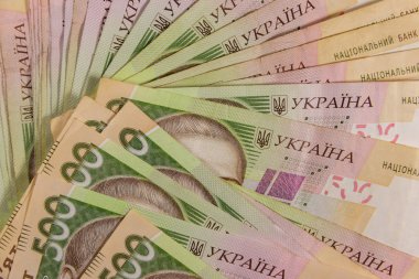 Ukrayna para birimi. Beş yüz hryvnia banknotların arka plan