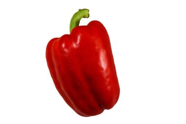 Bütün kırmızı biber beyaz arka plan üzerinde izole