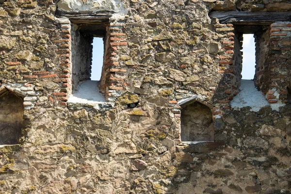 Старая Каменная Стена Замка Крепости Крупным Планом — стоковое фото