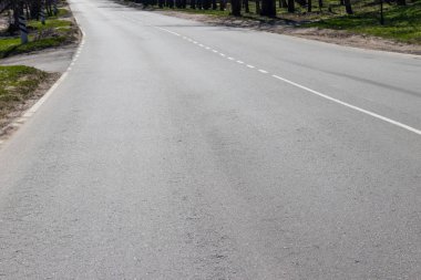 Boş asfalt yol yüzeyi Close-up