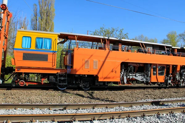 Uitzicht Onderhoudstrein Het Spoor — Stockfoto