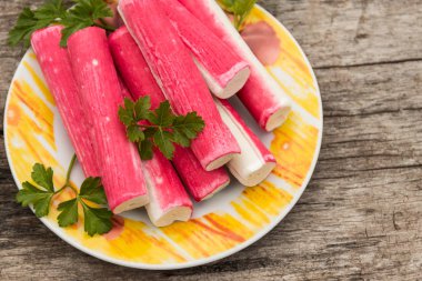 Yengeç sopa rustik ahşap tablo