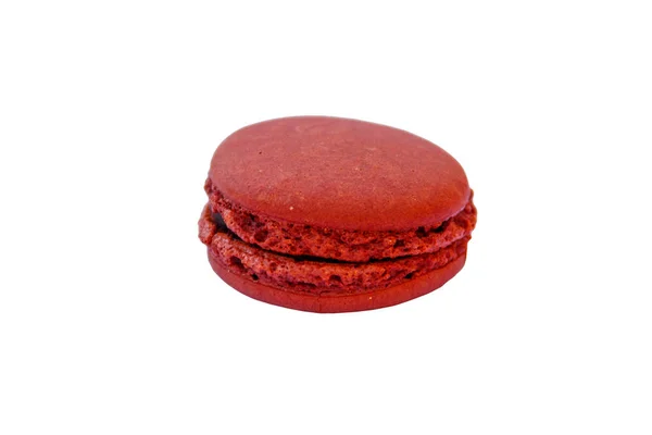 Lekkere Chocolade Macaroon Geïsoleerd Witte Achtergrond — Stockfoto