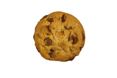 Beyaz arkaplanda izole edilmiş çikolatalı kurabiye