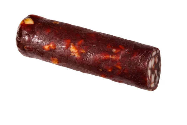 Salchicha Salami Aislada Sobre Fondo Blanco — Foto de Stock