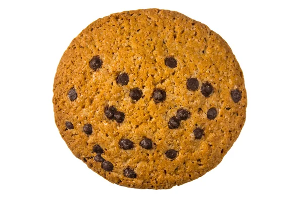 Choklad Chip Cookie Isolerad Vit Bakgrund — Stockfoto