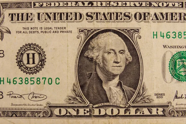 Macro shot di banconota da un dollaro — Foto Stock