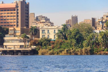 Mısır 'da Kahire şehri ve Nil nehri manzarası