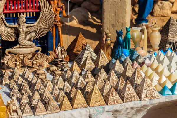 Various traditional egyptian souvenirs for sale in street market