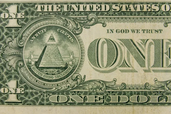 Макрозйомка банкноти в один долар — стокове фото