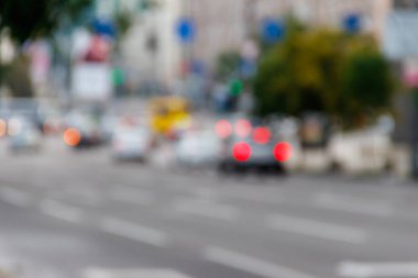 Şehir caddesinde trafik araba bulanık soyut arka plan 