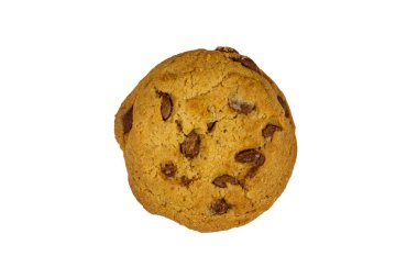 Beyaz arkaplanda izole edilmiş çikolatalı kurabiye