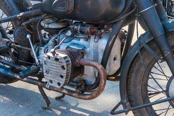 Detailní záběr motorového bloku motocyklu — Stock fotografie