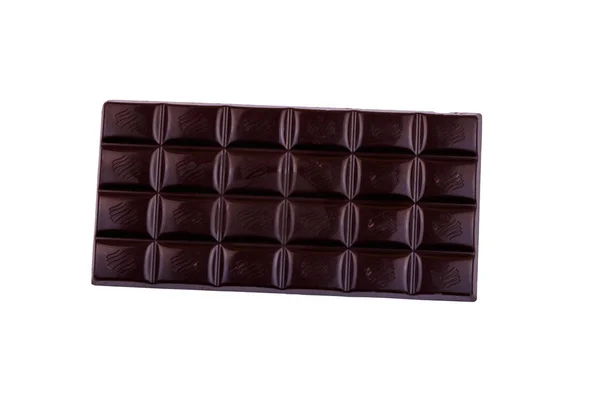 Barra de chocolate escuro isolado no fundo branco — Fotografia de Stock