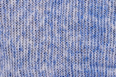 Mavi örgü dokusu. Örme bez arka plan
