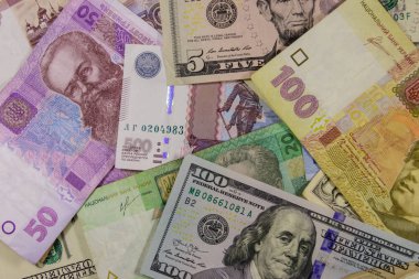 Amerikan dolarlarının, Rus rublelerinin ve Ukrayna Hryvnialarının çok yönlü geçmişi