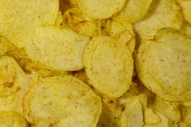 Çıtır patates cipsinin arka planı. 
