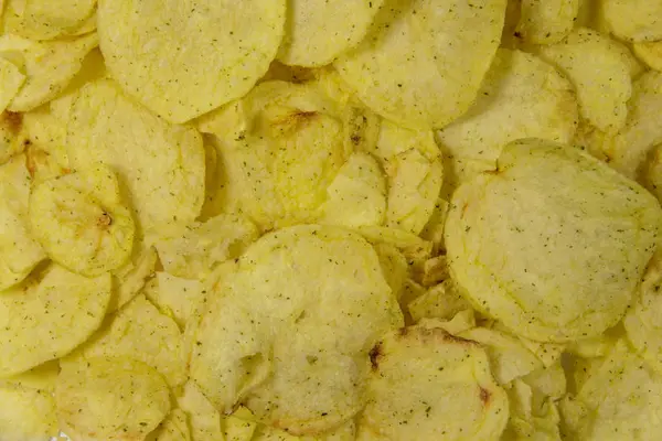 Antecedentes das batatas fritas crocantes — Fotografia de Stock