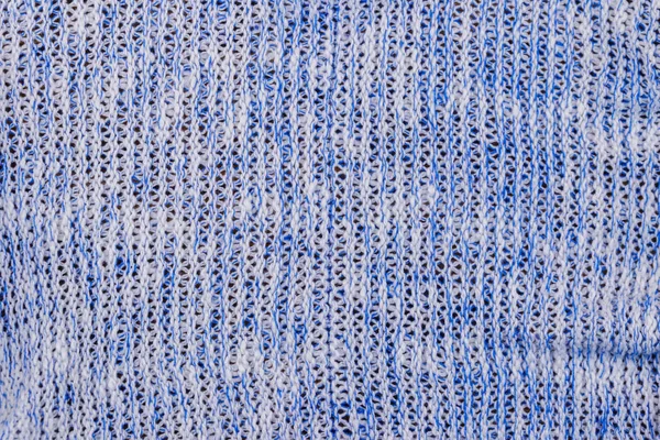 Blå stickning textur. Stickad trasa bakgrund — Stockfoto