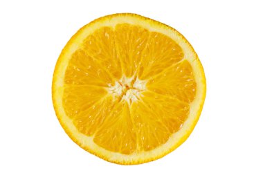 Beyaz arka planda izole edilmiş taze portakal dilimi