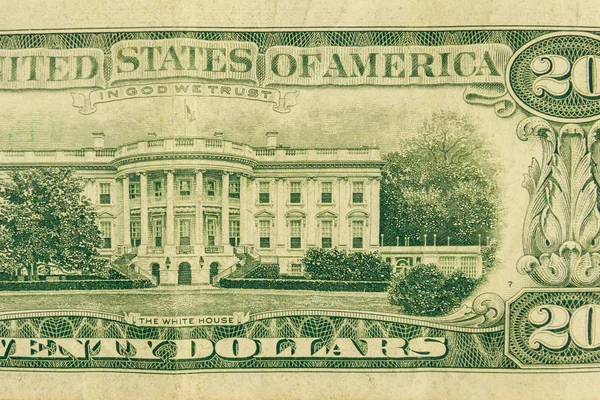 Macro shot of twenty dollar bill — Stock Photo, Image