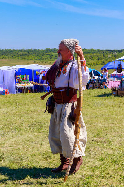 Ukrainian cossack during ethno-rock festival Kozak Fest