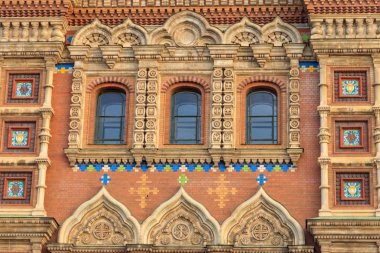 St. Petersburg, Rusya 'da Kan Dökülen Kurtarıcı Kilisesi ya da İsa' nın Dirilişi Katedrali 'nin yakın çekimi