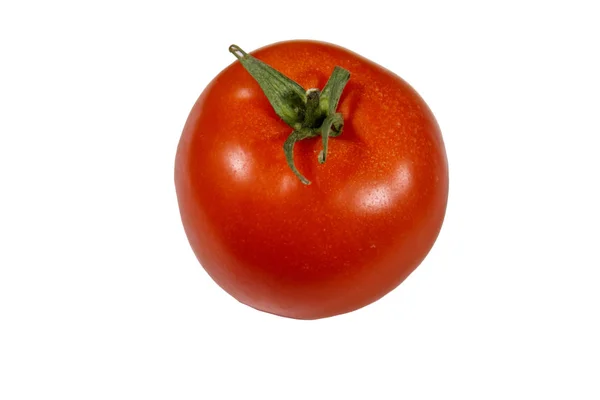 흰 배경에 분리 해 놓은 싱싱 한 토마토 — 스톡 사진
