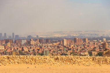 Giza Yaylası Mısır 'ın başkenti Kahire şehir görünümü