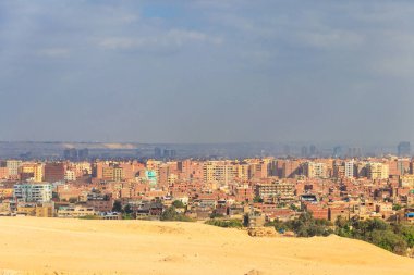 Giza Yaylası Mısır 'ın başkenti Kahire şehir görünümü