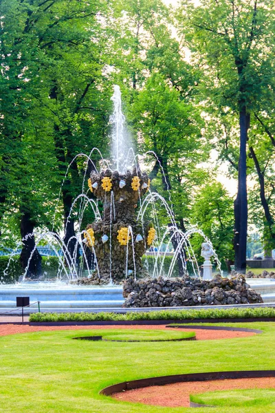 Fontána Koruna ve starém městském parku "Letní zahrada" v Petrohradě, Rusko — Stock fotografie