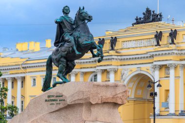 St. Petersburg, Rusya 'daki Büyük Peter Anıtı (Bronz Atlı)