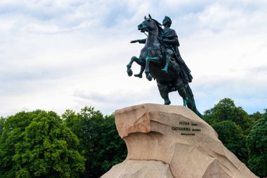 St. Petersburg, Rusya 'daki Büyük Peter Anıtı (Bronz Atlı)