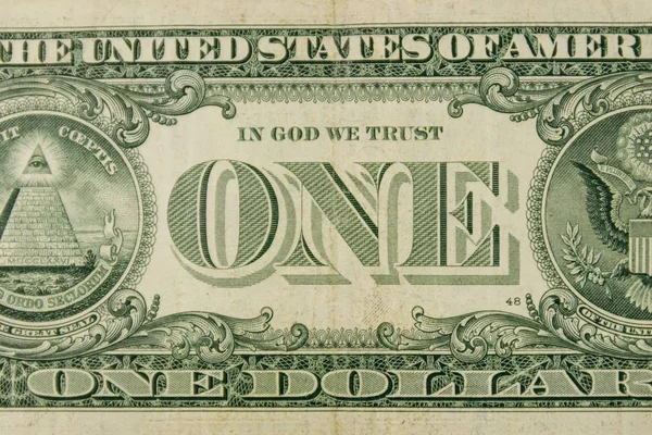 Fotografia macro de uma nota de um dólar — Fotografia de Stock