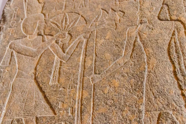 石壁に刻まれた古代エジプト絵画や象形文字 — ストック写真