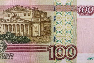 100 Rus rublesinin makro çekimi.