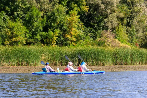 Faire Kayak Sur Belle Rivière Été — Photo