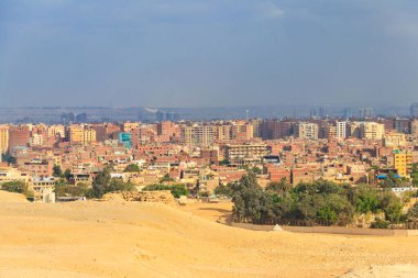 Giza Yaylası Mısır 'ın başkenti Kahire şehir görünümü