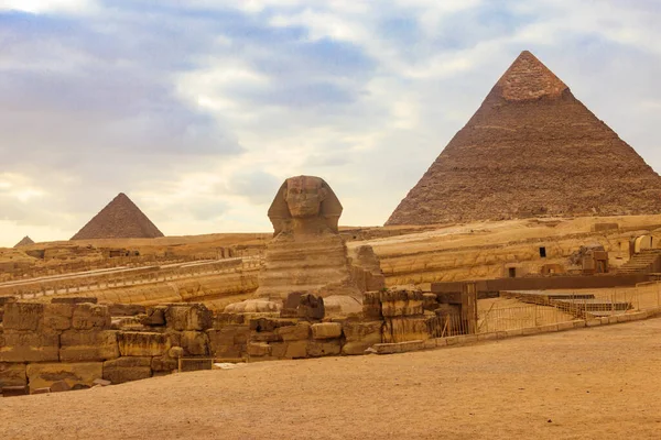 Grande Esfinge Egípcia Pirâmides Gizé Cairo Egito — Fotografia de Stock