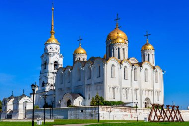 Vladimir, Rusya 'daki Dormition Katedrali (Assumption Cathedral). Rusya 'nın altın yüzüğü