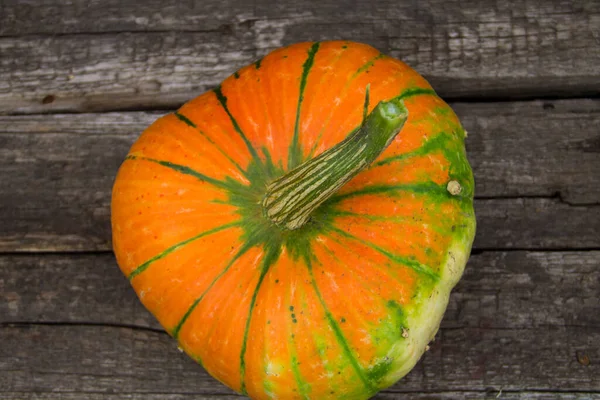 Zucca Sul Tavolo Legno Rustico — Foto Stock