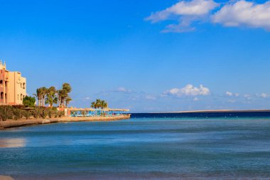 Mısır 'ın Hurghada sahilindeki Kızıl Deniz manzarası