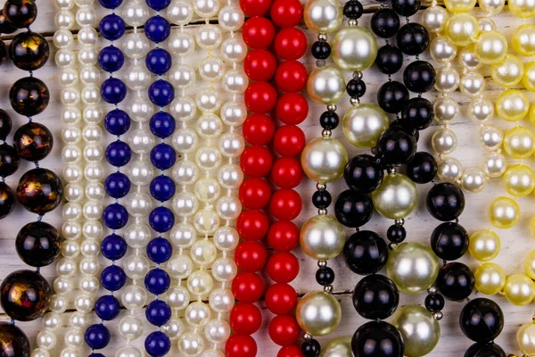Sfondo Delle Diverse Collane Perline — Foto Stock