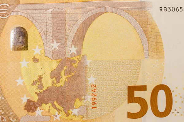 Macro Shot Fifty Euro Banknote — Stock Photo, Image