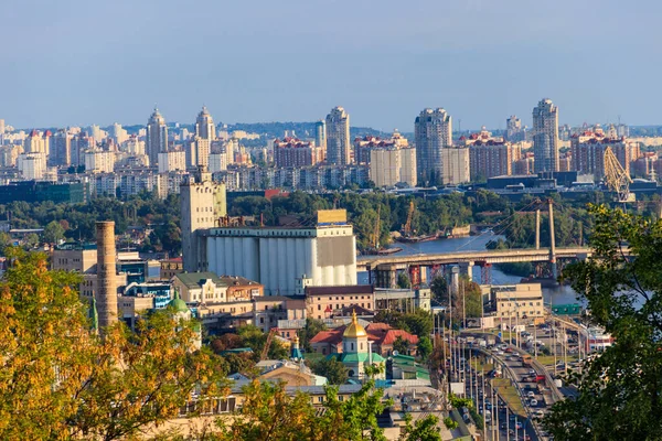 Vista Rio Dnieper Paisagem Urbana Kiev Ucrânia — Fotografia de Stock