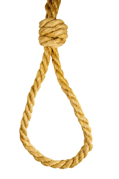 Deadly Loop Rope Isolated White Background Concept Death Penalty Suicide — Stock Photo, Image