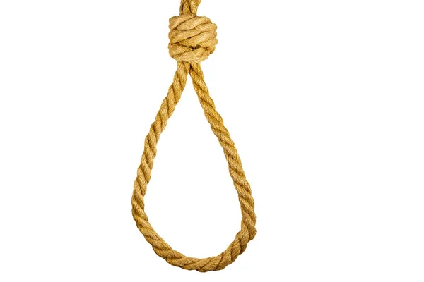 Deadly Loop Rope Isolated White Background Concept Death Penalty Suicide — Stock Photo, Image